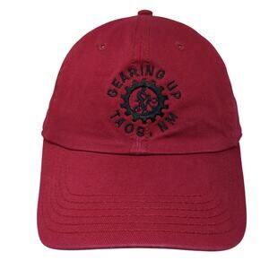 Gearing Up Taos, NM Strapback Baseball Cap Red One Size Printed PSI Sportswear